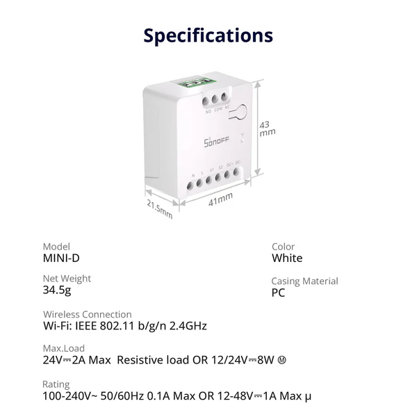 SONOFF MINI Dry Wi-Fi Smart Switch | MINI-D - Image 5