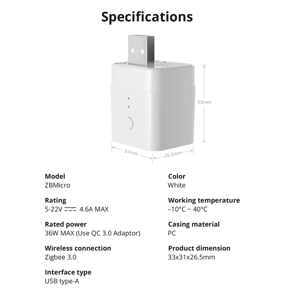 SONOFF Micro Zigbee USB Smart Adaptor | ZBMicro - Image 2